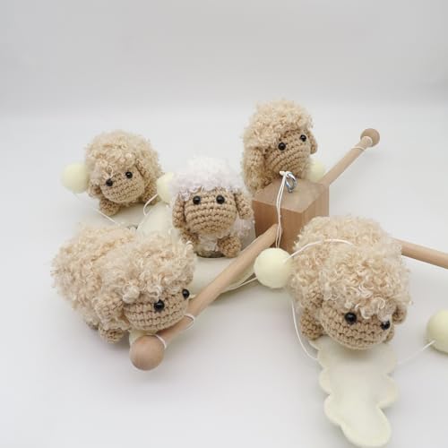 Goukurlsma Sheep Crib Mobile White Decor 1
