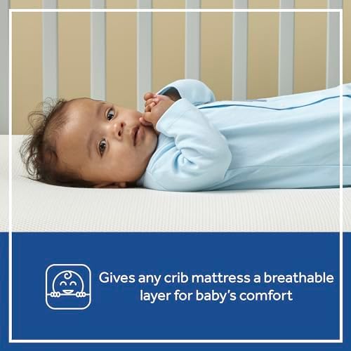 Sealy Baby FreshFlow Breathable Crib Mattress Protector Pad - 52 x 28 White
