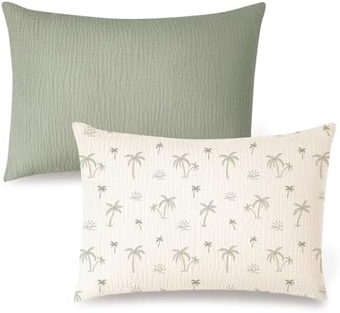 Konssy Muslin Toddler Pillowcase 2 Pack - 13x18 Soft Breathable Cotton