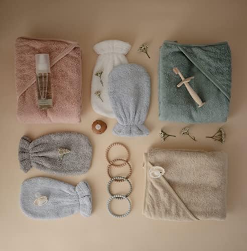 Mushie Baby Hooded Towel Organic Cotton Blush