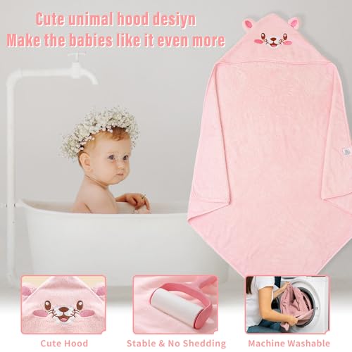 Yaiseiko 6 Pack Baby Hooded Bath Towels with Animal Hood