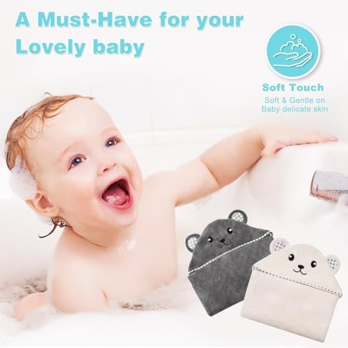 URSEORY Hooded Baby Towels 2 Pack - Panda Design