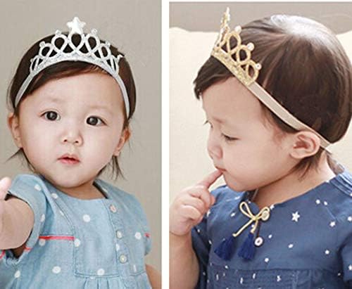 DANMY Baby Girl Elastic Headband with Glitter and Rhinestone 1
