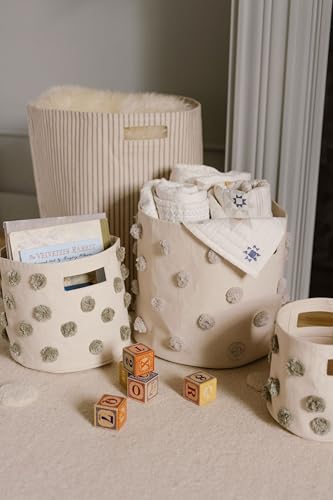 Pehr Pom Pom Basket Bin Grey 13D x 12H