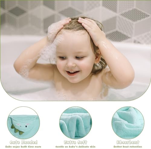 WODHOY Toddler Bath Towel with Hood 2-Pack