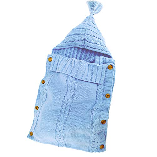 XMWEALTHY Baby Swaddle Blanket 0-6 Months Light Blue