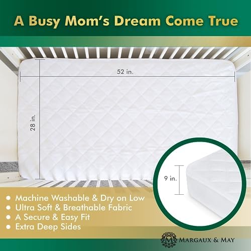 Crib Mattress Protector 2 Pack - Ultra Soft Waterproof Bamboo Rayon