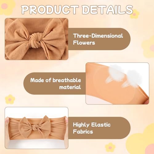 Vivinin Baby Bow Headbands Set - 6PCS Mixed Colors