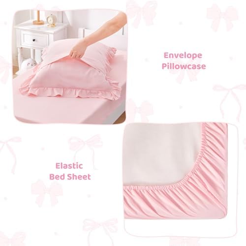 Wowelife Princess Toddler Bedding Set Pink 4pcs
