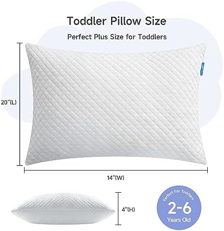 Choc Chick Memory Foam Toddler Pillow 20x14 Inches Adjustable Height 1