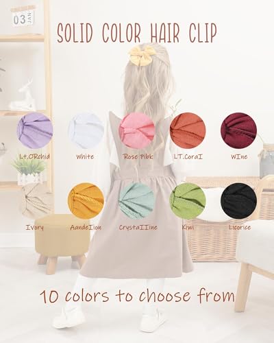 Doboi 20PCS Cotton Linen Bows for Girls Hair Clips