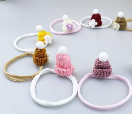 2pcs Baby Girls Headband with Beanie Elastic Hairband for Toddlers