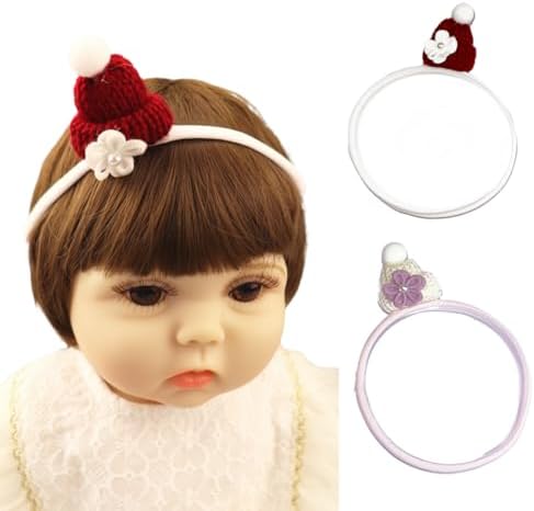 2pcs Baby Girls Headband with Beanie Elastic Hairband for Toddlers