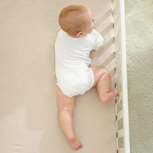 Bearmoss Muslin Crib Sheets 2 Pack Oat Latte