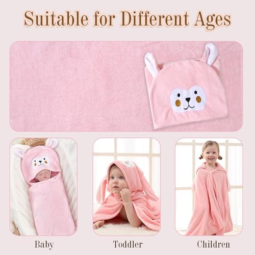 Toddler Baby Bath Towel with Hood Pink