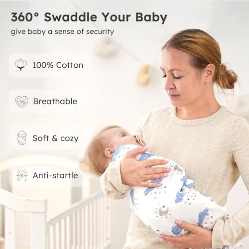 Yoofoss Organic Cotton Swaddle Sleep Sack 0-3 Months 1