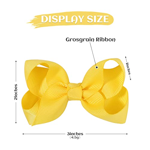 2PCS 3 Yellow Hair Bows with Alligator Clips