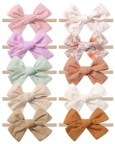 Doboi 10PCS Baby Headbands with Hair Bows