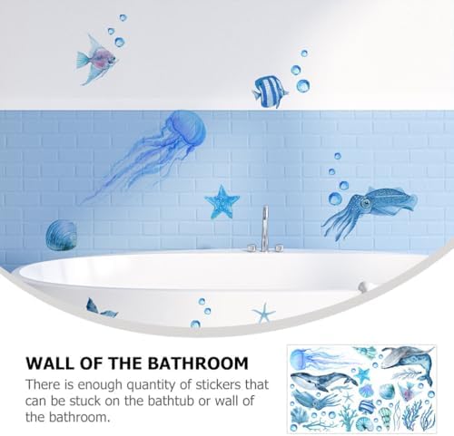 Ocean Themed Bathtub Stickers for Kids - Safe Non-Slip PVC Wall Decals