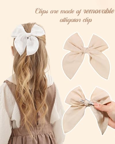 Doboi 55 Inch 20PCS Linen Baby Girls Hair Bows Clips