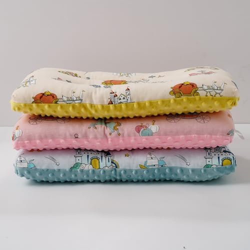 Reidio Toddler Pillow Double Sided Soft Cotton Minky Dot Fabric