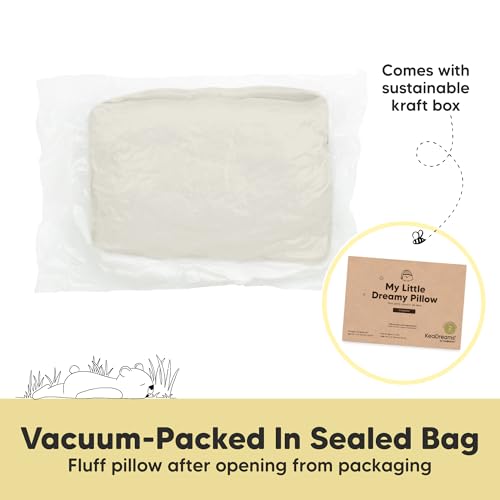 KeaBabies 2-Pack Toddler Pillow 13x18 - Soft Organic Cotton Travel Bed Pillow for Kids