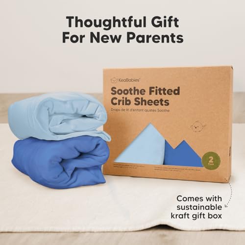 KeaBabies 2-Pack Organic Crib Sheets - Neutral Breathable Soft