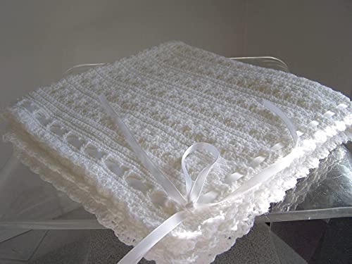 Hand Crochet Christening Blanket by Kims Crochet Designs