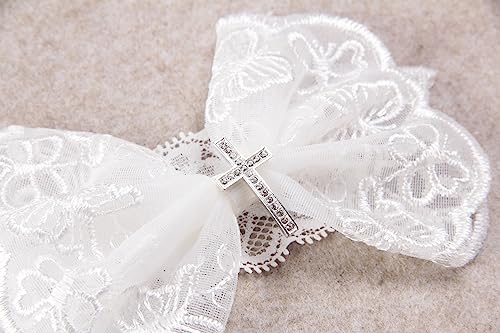 Nishine 2 Pack Baby Bowknot Headbands with Cross Button
