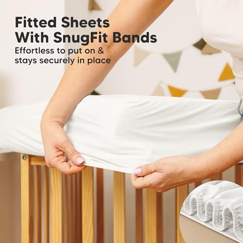 KeaBabies Waterproof Crib Mattress Protector Cover - 2-Pack Quiet Baby Sheet