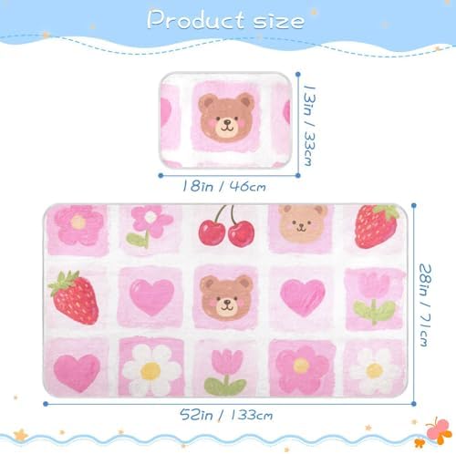 Pink Strawberry Flower Cooling Baby Mattress Pad Cover 1