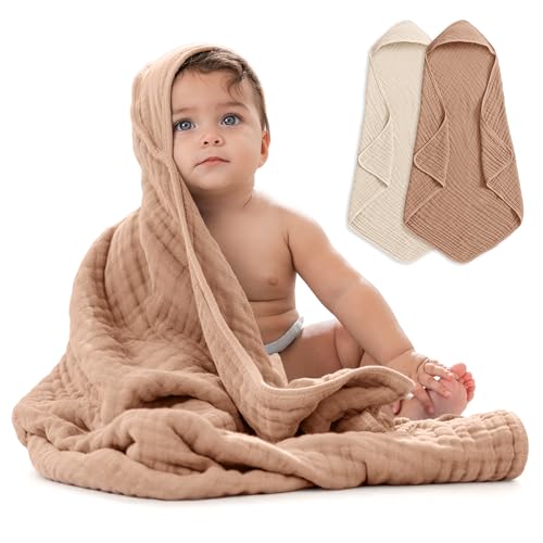 Comfy Cubs Hooded Towel 2-Pack - 6 Layer Muslin Cotton