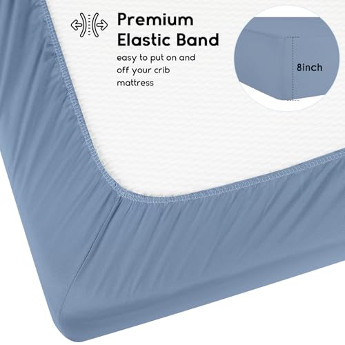 Yoofoss 2 Pack Crib Sheets - Soft Microfiber 28x52x8in Blue Rocket