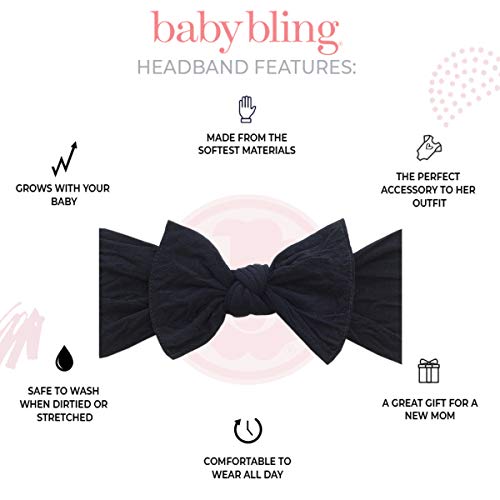 Baby Bling Bows - 3PK Classic Knot Nylon Headbands