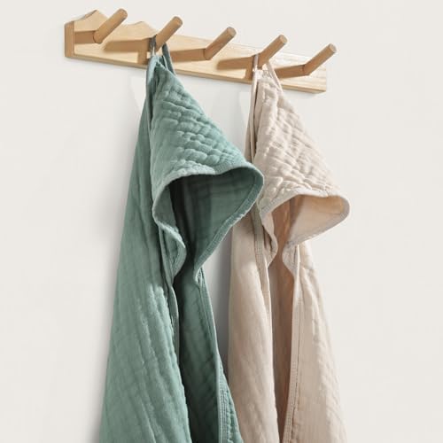 FAVERDIIY Hooded Baby Towels 2 Pack 35x35 Inch Muslin