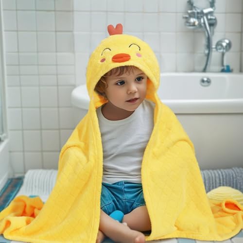 WODHOY Toddler Bath Towel with Hood 2-Pack