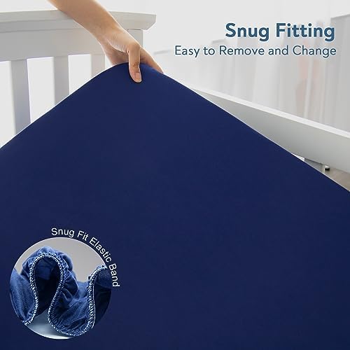 Magik Kover Waterproof Crib Sheets 2 Pack for Boys Grey Navy