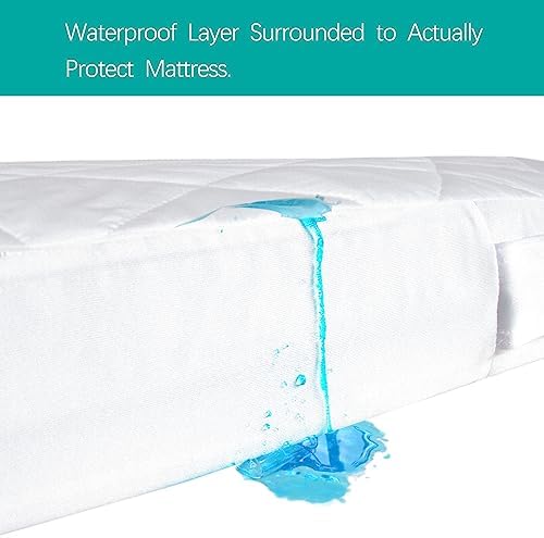 Biloban Zippered Crib Mattress Protector - Waterproof 6-Sided Encasement