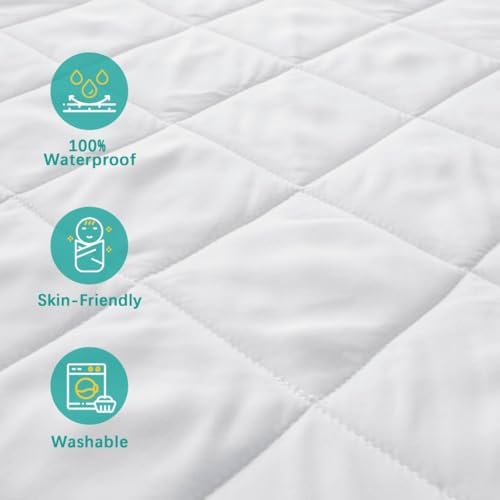 Biloban Zippered Crib Mattress Protector - Waterproof 6-Sided Encasement