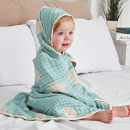 HardNok Ultra-Soft Muslin Baby Hooded Towel - 32 x 32 Inches