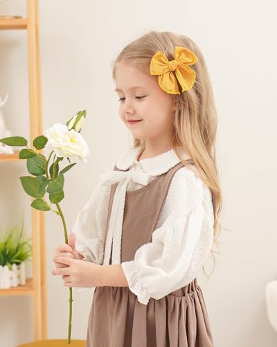 Doboi 20PCS Cotton Linen Bows for Girls Hair Clips