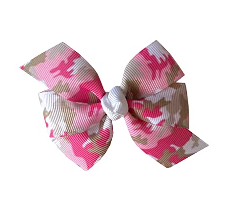 WD2U Baby Girls Infant Pink Camouflage Hair Bow Stretch Headband