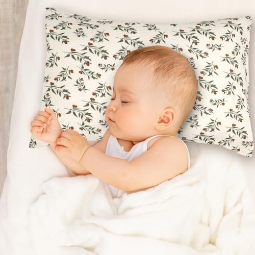 Hooyax Toddler Pillowcase 2-Pack - Muslin Cotton Envelope Closure Leaf Green