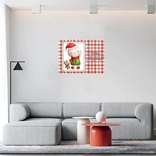 Christmas Red Buffalo Plaid Wall Decal Sticker for Bathroom and Kids Room