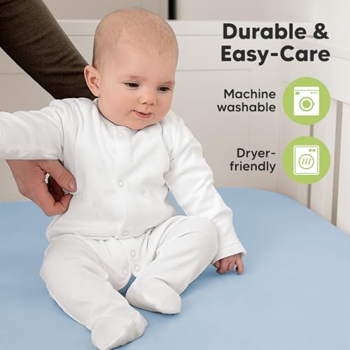 KeaBabies 2-Pack Organic Crib Sheets - Neutral Breathable Soft