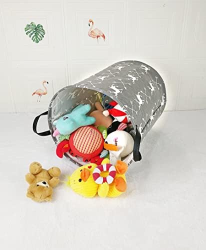 ACMUUNI 197 Inch Deer Round Laundry Hamper with Handles