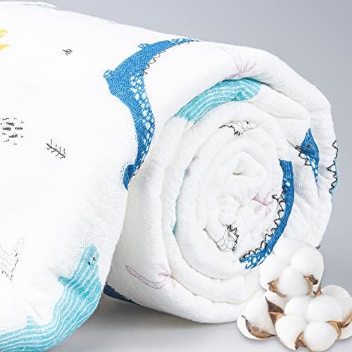 Remass 6-Layer Muslin Hooded Bath Towel for Kids Dinosaur Design
