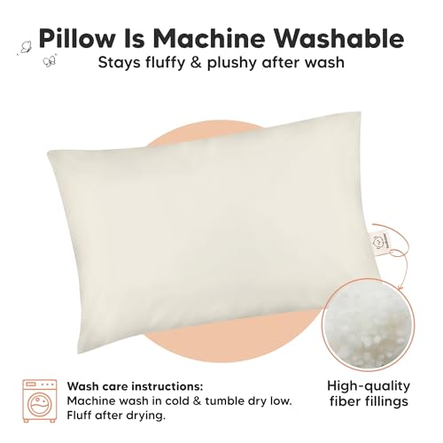 KeaBabies 2-Pack Toddler Pillow 13x18 - Soft Organic Cotton Travel Bed Pillow for Kids