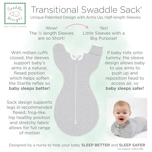 SwaddleDesigns Transitional Swaddle Sack for Newborn