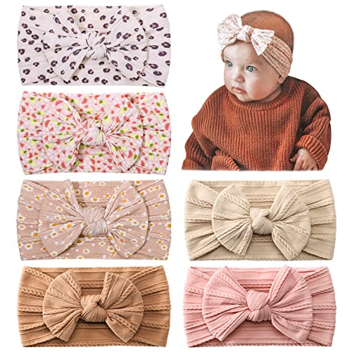 Jollybows 6pcs Baby Headbands Hair Bow Elastics Set